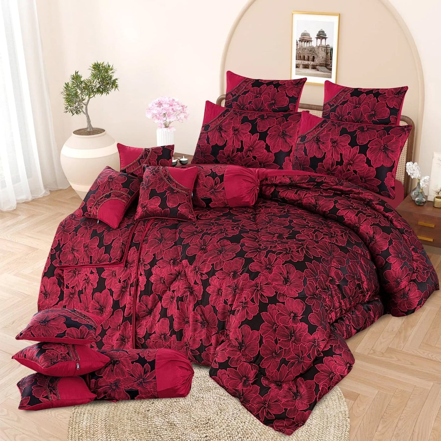 14 Pcs Bridal Comforter Set - 14010