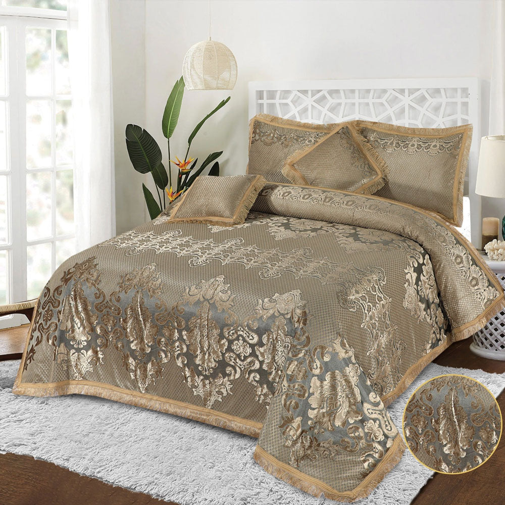 5Pcs Plachi Bed Sheet Set - Olive