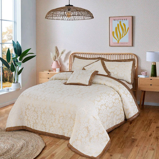 5Pcs Plachi Bed Sheet Set - Arizona Cream