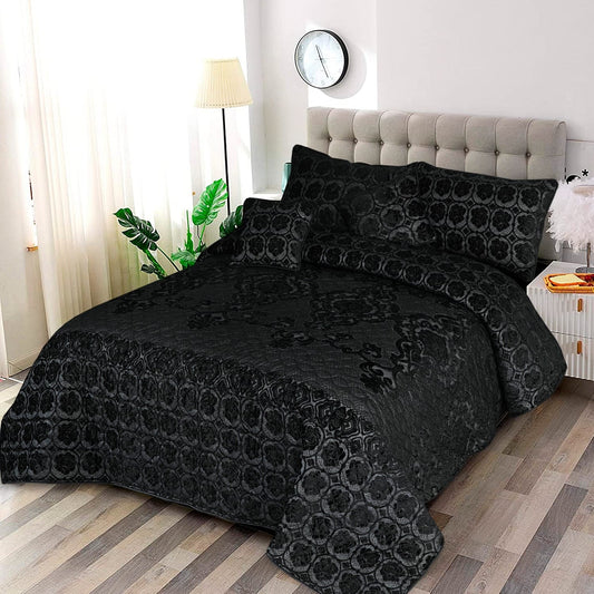 5Pcs King Size Plachi Bed Spread Set - Midnight Weave