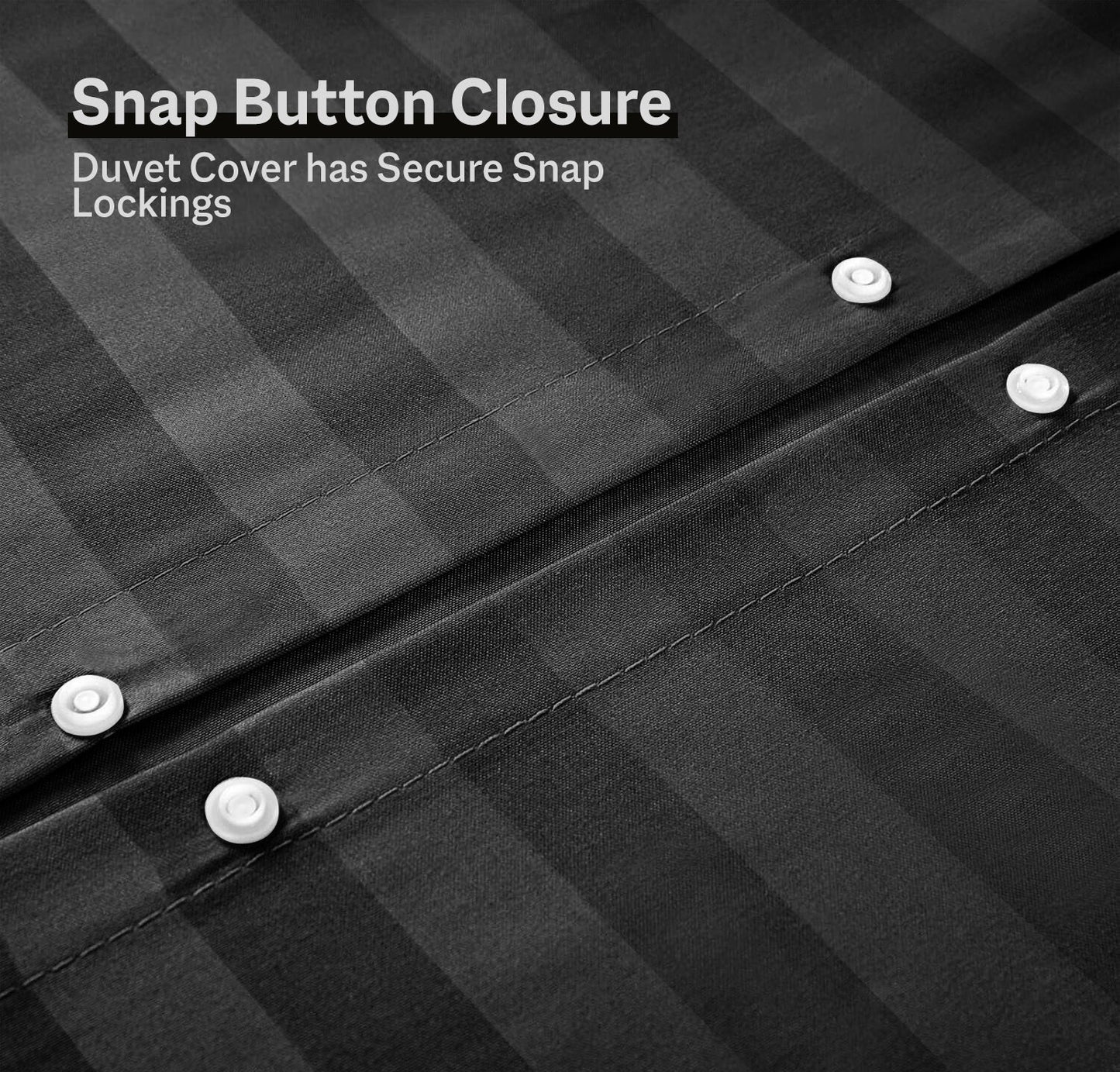 6Pcs Satin Stripes Duvet Cover Set - Grey