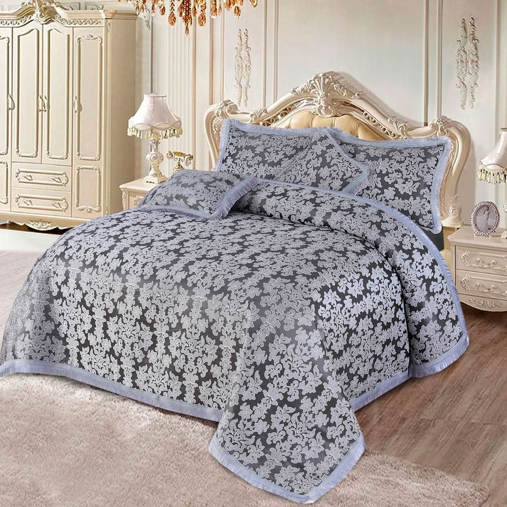 5Pcs Plachi Bed Sheet Set - BlackDamask