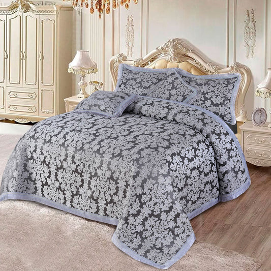 5Pcs Plachi Bed Sheet Set - BlackDamask